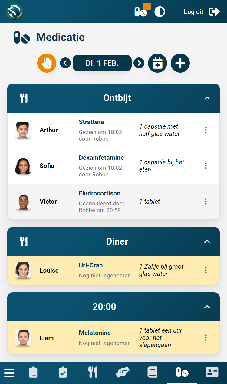 Screenshot Medicatie