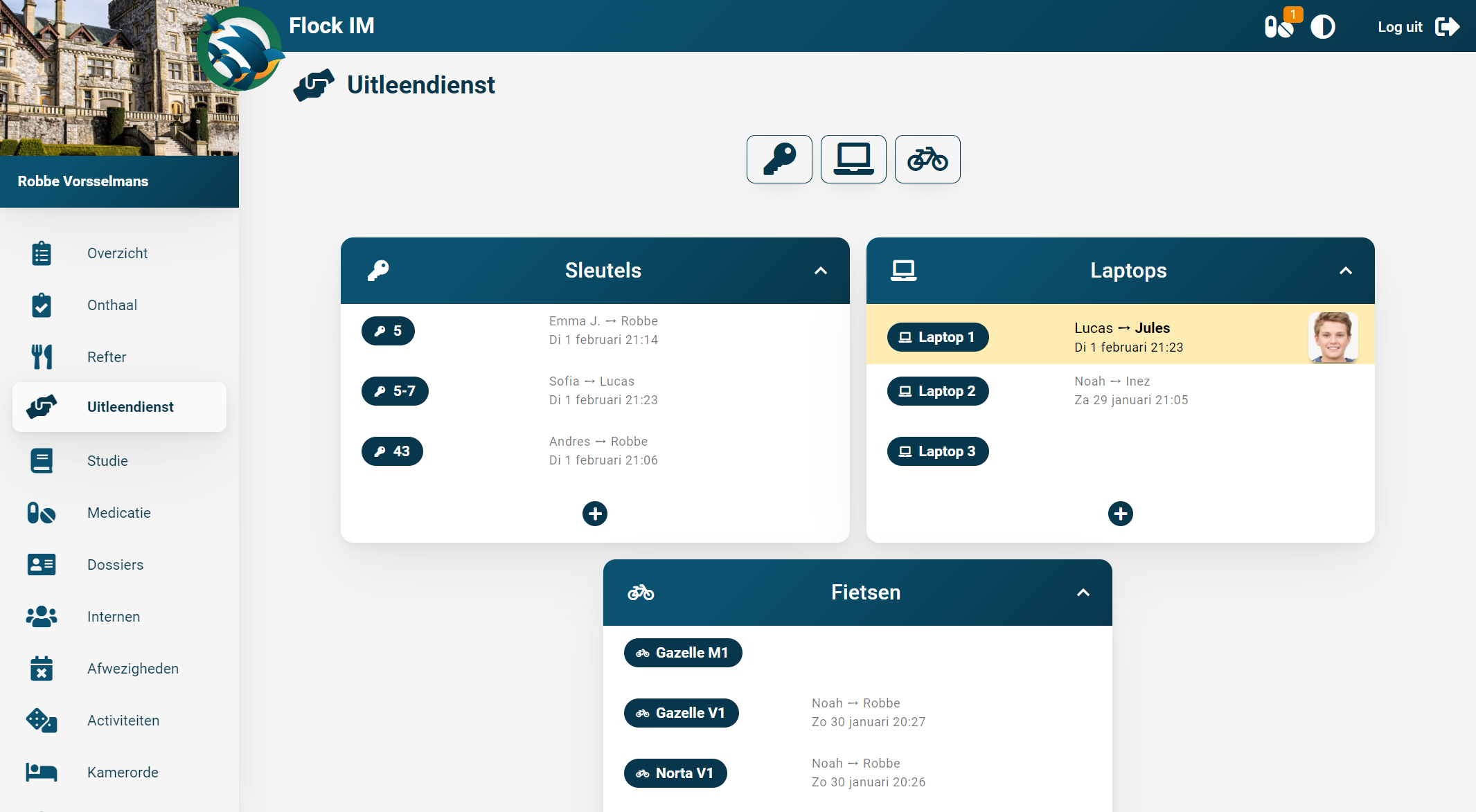 Screenshot Uitleendienst